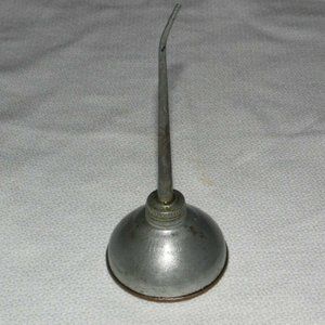 COPY - VINTAGE METAL THUMB PUMP OILER AUTOMOTIVE MECHANIC OIL CAN